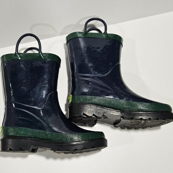 Western Chief Kids Classic Fire Chief Rain Boots 9/10 Navy Green - Picture 5 of 8
